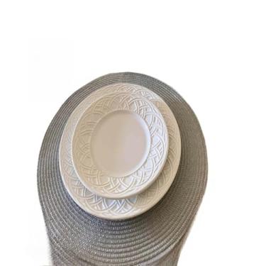 Imagem de Jogo Americano 4 Unidades Redondo Jantar para Mesa Posta, Descanso de Prato(Cinza Claro)