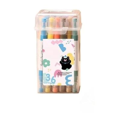 Imagem de Kit 24 Marcadores Tinta Acrílica Caneta Brush Canetinha Pintar Aquarela Plástico Esola Escritório (36 Cor Acrílico)