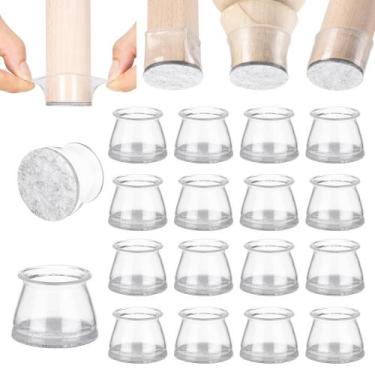 Imagem de Protetores de piso para móveis incluem 16 peças de feltro de silicone 