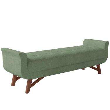 Imagem de Puff Recamier Decorativo Com Pés Em Madeira 160cm Itália P05 Bouclê Oliva