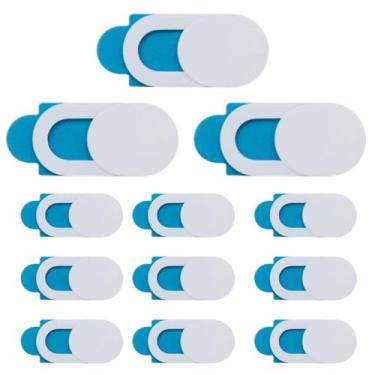 Imagem de Capa para webcam (pacote com 12) capa ultrafina para câmera de laptop de 0,1 cm para computador, PC, tablet, notebook, bloqueador de câmera deslizante - branca