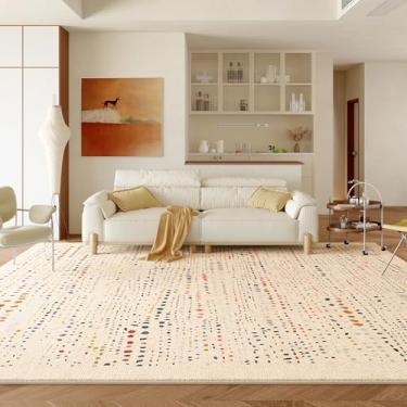 Imagem de Tapete de pelúcia para decoração de quarto, estilo moderno, para sala de estar, macio e fofo, tapete de pelúcia grosso para casa (200x300 cm/E)