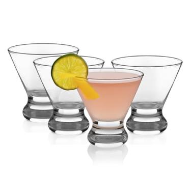 Imagem de Libbey Copos de Martini sem haste Cosmopolitan, conjunto de 4 copos de martini para lava-louças de 235 ml, conjunto de 4 copos de coquetel para listas de presentes de casamento e mais