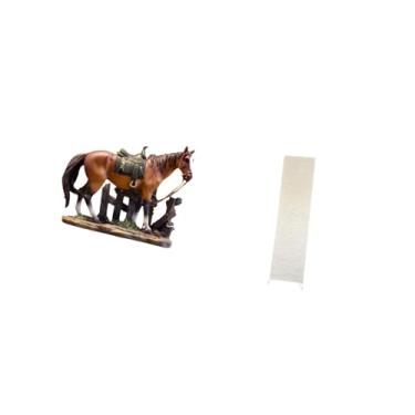 Imagem de Fenteer Escultura de Cavalo em Resina para Amantes de Animais E Decoração Aconchegante de Sala de Estar, com Abajur de Mesa.