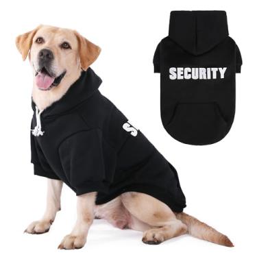 Imagem de PUPTECK Moletom com capuz para cães de segurança, roupas macias e quentes para animais de estimação, casacos de clima frio para filhotes, moletom com capuz com bolso, fantasia de Halloween para cães