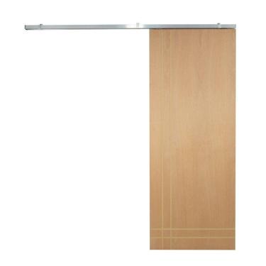 Imagem de Porta De Correr P- Verniz Frisada Kit Alumínio F06 - 210x80