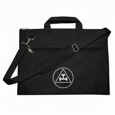 Imagem de Sacola Masonic Royal Arch impressa em prata, leve e resistente à água com mão e ombro | Bolsa maçônica, Preto, Small