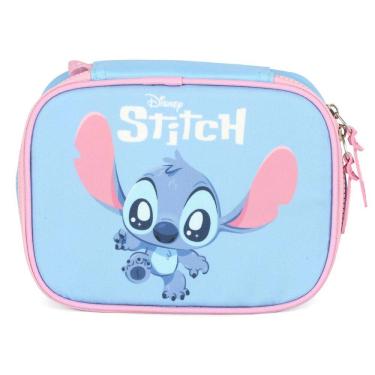 Imagem de Estojo Box Stitch Disney Infantil Espaçoso Azul Licenciado