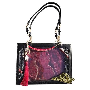 Imagem de Rrlihjgu Sacola Tote para Mulheres - Bolsa a Tiracolo de Estilo Chinês Moderno,Saco Tote de Estilo Vintage Estético para Viagem, Streetwear, Uso Diário, Feriados, Caminhada, Encontros, Compras e