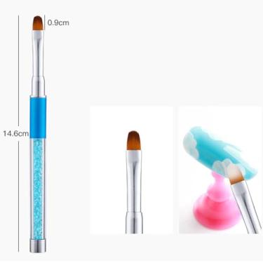 Imagem de Semme Escova Arte do Prego, 5 Escovas Profissionais do Prego Dos Pces para o Design Uv Acrílico do Prego do Gel 3d Com Cabelo de Náilon Durável e (Caneta de fototerapia de cabeça redonda diamante azul)