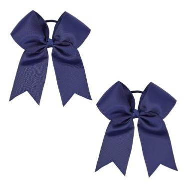 Imagem de 2 peças de laços de torcida para meninas – suportes de rabo de cavalo com fita de gorgorão de 12 cm, acessórios de cabelo feitos à mão para líderes de torcida para adolescentes e equipes esportivas