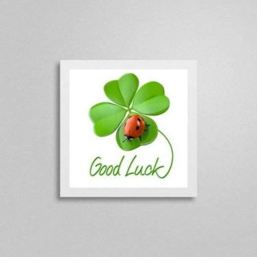 Imagem de Quadro Quadrado Joaninha Boa Sorte 20X20Cm - Quadros On-Line