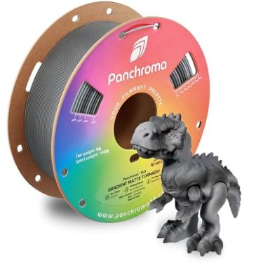 Imagem de Polymaker Filamento PLA fosco gradiente Panchroma, gradiente multicolorido, cinza escuro e claro, filamento de impressão 3D de 1,75 mm, filamento PLA de impressora 3D, serve para a maioria das