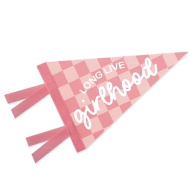 Imagem de Goroovr Decoração de berçário para bebês, placa de faixa de vida longa para decoração de quarto de meninas, galhardetes de parede, decoração de parede azul marinho para crianças, crianças, meninas