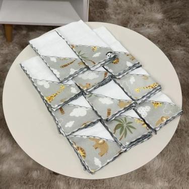 Imagem de Kit 11 Fraldinha de Boca Bebê Babete Dupla Camada linha SUPREME - Mãe 