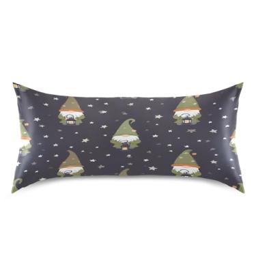 Imagem de ATTX Fronha de travesseiro Stars Cute Gnomos com fecho de envelope para cabelo e pele, macia, respirável, lisa, ambos os lados (King 50 x 101 cm, 1 peça) #580