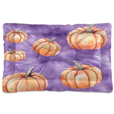 Imagem de SEHANY Cama de Halloween com abóboras amarelas para cães, gatos, outono/inverno, caixote grosso, macio, para animais de estimação, antiderrapante, lavável, para cães pequenos, médios e grandes, gatos