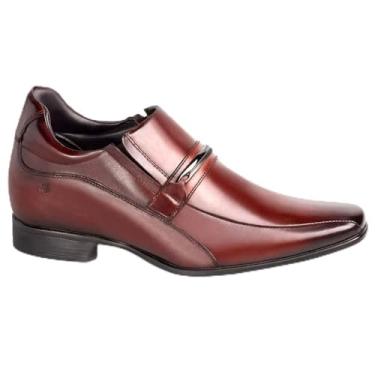 Imagem de Sapato Social Couro Rafarillo Masculino Elástico Salto 7cm Mogno 40