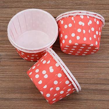 Imagem de 100 peças de mini forros de cupcake, forros de muffin à prova de gordura sem cheiro com revestimento de grau alimentício, para bolos redondos de papel, formas de muffin, festas de casamento em casa