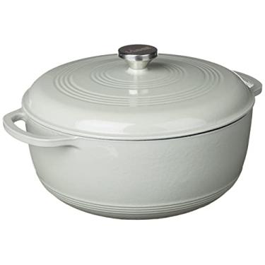 Imagem de Lodge Forno holandês de ferro fundido esmaltado de 7,5 litros com tampa – duas alças – Seguro para forno até 260 °C ou no fogão – Use para marinar, cozinhar, assar, refrigerar e servir – Sálvia do