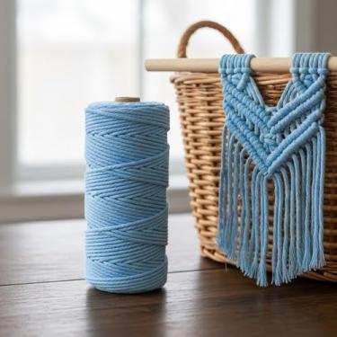 Imagem de Corda de macramê colorida de 3 mm x 109 jardas, barbante torcido para artesanato para pendurar na parede, decoração de casa, várias cores
