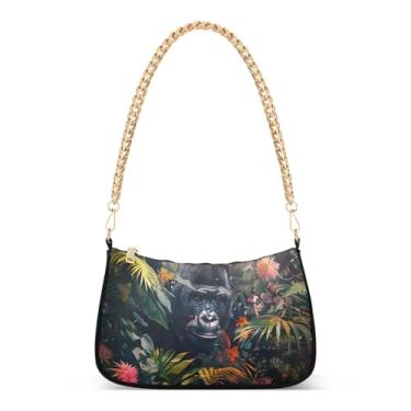 Imagem de CEBUGI Bolsas transversais femininas bolsa de ombro Gorila bolsa clutch elegante com alça de corrente