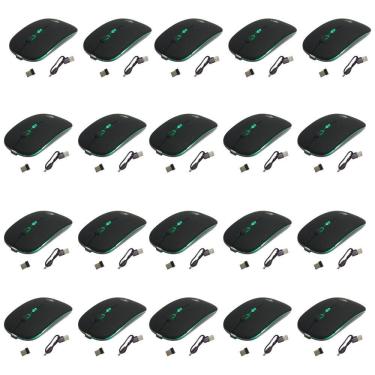 Imagem de Kit 100 Mouses Sem Fio Recarregável Mega M185 com Led DPI Ajustável