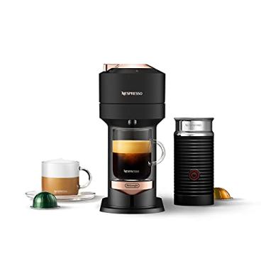 Imagem de Nespresso Máquina de café e café expresso Vertuo Next da De'Longhi com espumador de leite, 1100 ml, ouro rosa preto fosco deluxe