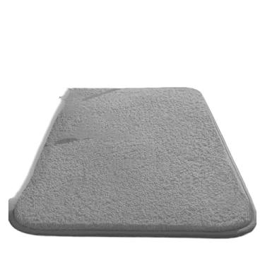 Imagem de Tapete de banheiro antiderrapante espesso - tapete absorvente para chuveiro e vaso sanitário (cinza claro, 50 x 80 cm)