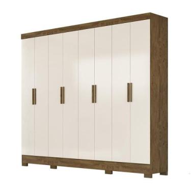 Imagem de Guarda Roupa Diplomata Castanho/Baunilha 8 Portas 4 Gavetas Moval