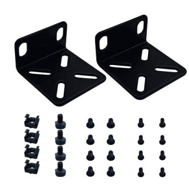 Imagem de Kit de montagem em rack para interruptores de 43,9 cm, orelhas de rack ajustáveis para produtos Buffalo Tech, Cisco, NETGEAR, Dell, D-Link e TRENDnet, distância de furo ajustável