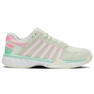Imagem de K-Swiss Tênis feminino Express Light Pickleball, Gelo/melada/rosa pastel neon, 11 Wide