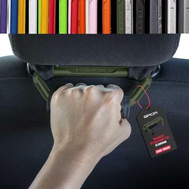 Imagem de GP BackGrip PRO, apoio de cabeça de carro passageiro para caminhão e carro Wrangler JL JT JK alça para off-road, crianças e idosos, acessórios patenteados para Jeep, alumínio, verde militar, pacote