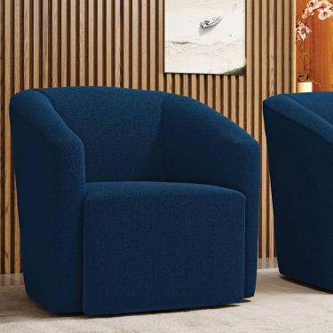 Imagem de Poltrona Decorativa Orgânica Stella Max Bouclê Azul D03 - D'rossi