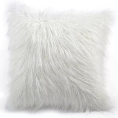 Imagem de Almofada de luxo com enchimento de pelo alto, 45x45(Branco)