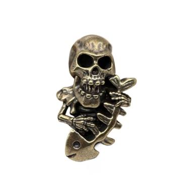 Imagem de Pingente feito à mão com contas de modelo de caveira de espinha de peixe, suprimentos personalizados de fabricação de joias para entusiastas de bricolage, acessórios ideais para berloques de contas de