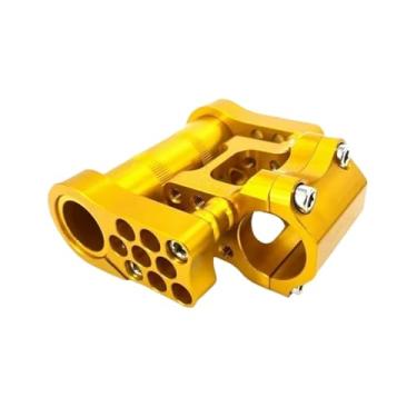 Imagem de Mesa de guidão ajustável de ângulo variável para bicicleta dobrável, 25,4 mm, em liga de alumínio CNC, compatível com guidões de bicicletas Brompton.(25.4mm Gold)