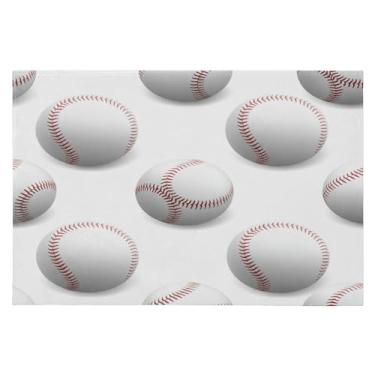 Imagem de Wassud Tapete de porta de beisebol 61 x 89 cm, tapete antiderrapante lavável com suporte de borracha, tapete macio e macio para sala de estar, quarto, entrada, entrada