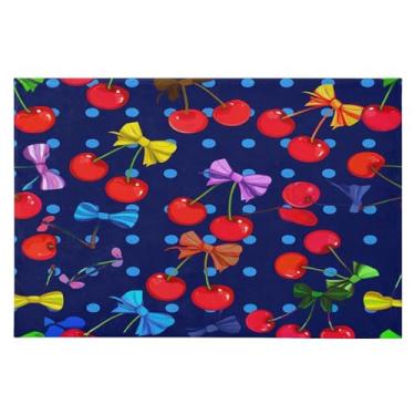 Imagem de Wassud Tapete de porta cereja 61 x 89 cm, tapete antiderrapante lavável com suporte de borracha, tapete macio e macio para sala de estar, quarto, entrada, entrada