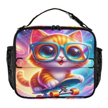 Imagem de Joisal Lancheira Cool Cat Skate Meninas Lancheira Infantil À Prova de Vazamento