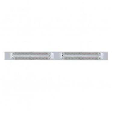 Imagem de United Pacific 37209 Placa de aba de lama superior cromada com quatro 10 barras de luz LED de 9 polegadas - LED vermelho/lente transparente