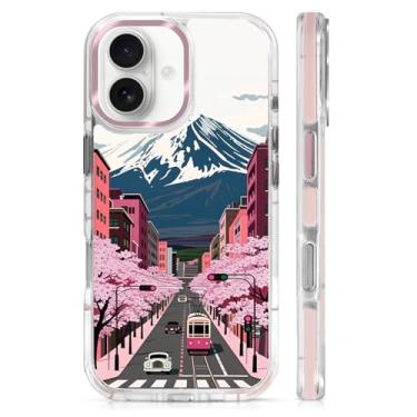Imagem de casesok Capa para iPhone 17 compatível com Magsafe, design estético claro bonito para meninas e mulheres, capa rígida protetora antiqueda para iPhone 17 - cidade de anime japonês e rua da montanha