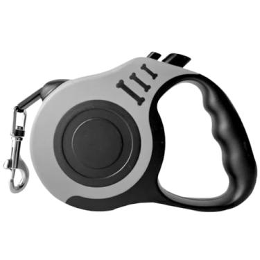 Imagem de Coleira Guia Retrátil 3/5 Metros Pets Cachorro Cães Gatos Resistente Com Trava Leve e Fácil de Transportar Elegante e Prático (Cinza,3 Metro)