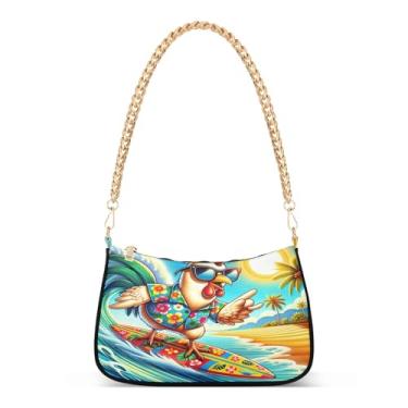 Imagem de Bolsa de ombro divertida com corrente fofa, estampa colorida, Hobo, para uso diário e festa