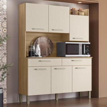 Imagem de Armário de Cozinha Compacta MDF 6 Portas Viena Plus - Kit's Paraná, Fr