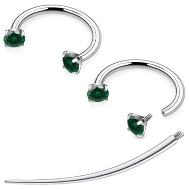 Imagem de Tkzndnm F136 titânio 20/18/16/14g 8/10/12 mm 10 cores CZ ferradura nariz orelha septo piercing joias cartilagem tragus helix daith brincos para mulheres homens, 14g*3/8in-10mm, Metal, Zircônia cúbica