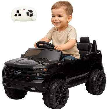 Imagem de Carro Eletrico Bang Toys Chevrolet Silverado Preto 12V Controle