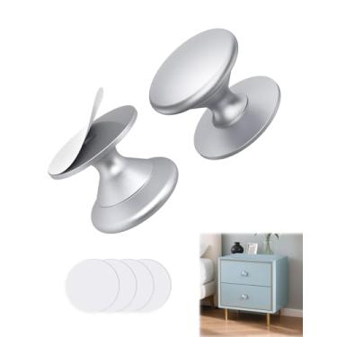 Imagem de Anobeyi Puxadores autoadesivos de gabinete, puxadores de gaveta autoadesivos de liga de alumínio para armários de cozinha, armários, cômodas, armários, portas de vidro deslizantes - instalação de