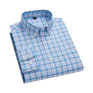 Imagem de Camisa Oxford Slim Fit Masculina De Manga Longa 100% Algodão Luxuosa C