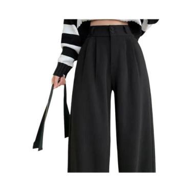 Imagem de Calças De Lã De Cintura Alta E Pernas Largas Para Mulheres Outono Inve